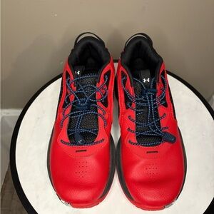 Size 7Y Under Armour Lockdown 6 Red Black Basketball Shoes